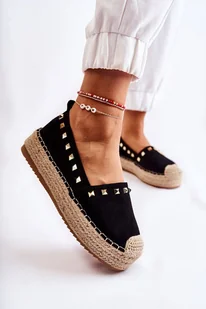 Espadryle Damskie Ćwieki Czarne Laross - Zazoo - Espadryle damskie - miniaturka - grafika 1