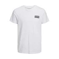 Koszulki męskie - JACK & JONES Męski T-shirt JJECORP Logo Tee SS O-Neck NOOS T-Shirt, White/Fit:Slim/Small Print/Black, L, White/Fit:slim/Small Print/Black, L - miniaturka - grafika 1