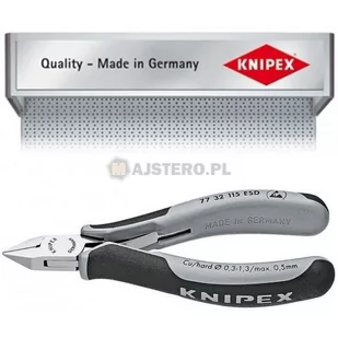 Knipex szczypce tnące boczne dla elektroników, dwukomponentowe (77 32 115 ESD) - Kombinerki i obcęgi - miniaturka - grafika 1