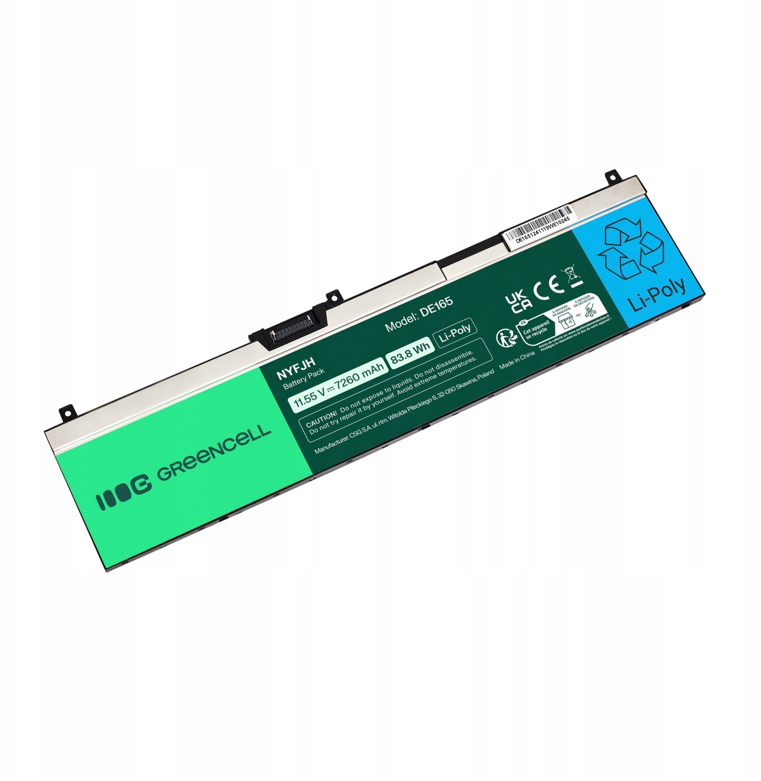 Bateria Green Cell NYFJH-6C 0NYFJH 0RY3F9 0VRX0J do laptopów Dell Precision 15 7530 7540 7740 DE165