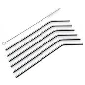 Słomki do napojów - Słomki do napojów stalowe + szczoteczka Steel Cilio - miniaturka - grafika 1