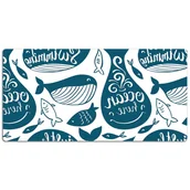 Podkładki na biurko - Mata na biurko dla dzieci Wieloryby z napisem 120x60 cm - miniaturka - grafika 1