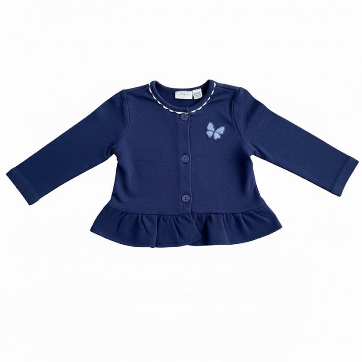 Kardigan dla dziewczynki Chicco bawełniany granatowy-74