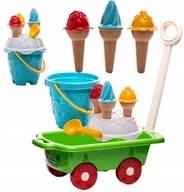 Zabawy w naśladowanie dorosłych - WÓZEK TACZKA DLA DZIECI Z RĄCZKĄ Foremki LODY WIADERKO ZESTAW DO PIASKU - miniaturka - grafika 1
