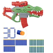 Zabawki militarne - Zestaw Pistolet Nerf Dinosquad Rex-Rampage F0807 + 30 strzałek waffle - miniaturka - grafika 1