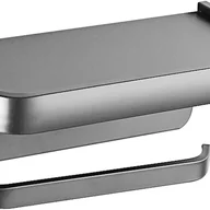 Stojaki i wieszaki na papier toaletowy - Uchwyt na papier toaletowy, ścienny uchwyt na ręczniki papierowe, montaż na śruby lub klej, odpowiedni do łazienki i kuchni - szary - miniaturka - grafika 1