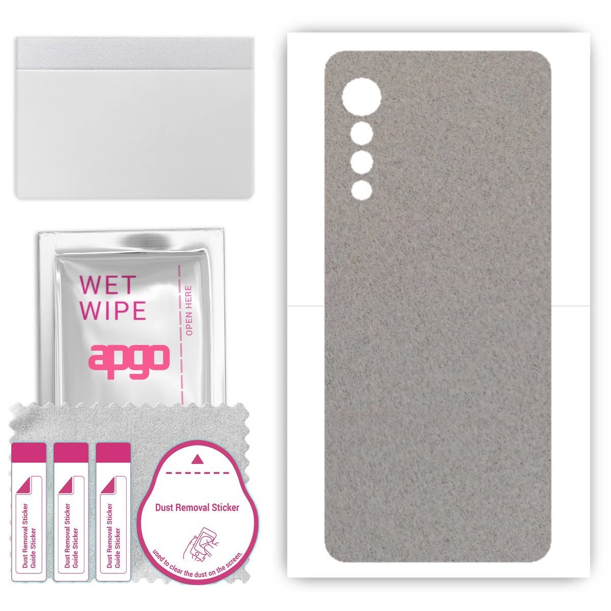 Folia naklejka skórka strukturalna na TYŁ Zamsz do LG Velvet 5G - Zamsz Szary - apgo SKINS