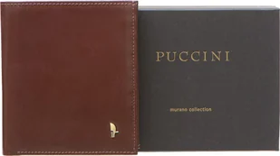Puccini Puccini MU1698 skórzany portfel męski * brąz MU1698 2 - Portfele - miniaturka - grafika 1