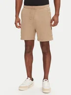 Spodenki męskie - Tommy Jeans Szorty sportowe Badge DM0DM18479 Beżowy Regular Fit - miniaturka - grafika 1