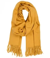 Apaszki i szaliki damskie - Szal szalik Gruba Chusta frędzle jednokolorowy ciepły miękki 200x70 cm - miniaturka - grafika 1