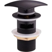 Korki do umywalek - Mexen korek klik-klak kwadratowy z przelewem czarny - 79926-70 - miniaturka - grafika 1