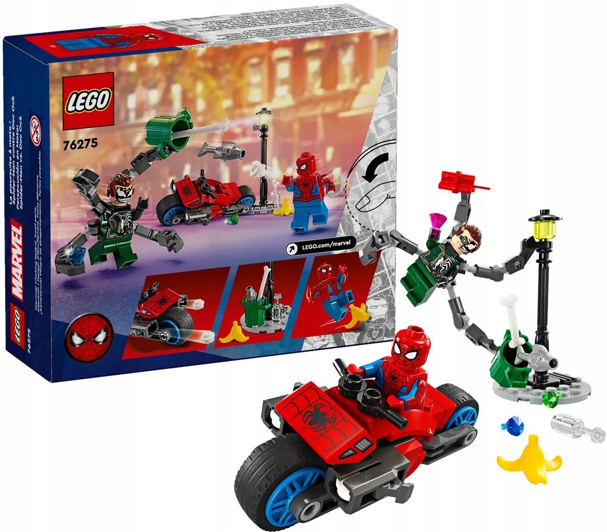 LEGO Super Heroes Pościg Na Motocyklu Spider-Man Vs. Doc Ock 76275