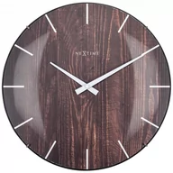 Zegary - Nextime Zegar ścienny Edge Wood Dome ciemne drewno - miniaturka - grafika 1
