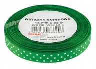 Pasmanteria - Brewis Wstążka dekoracyjna kropki 12mmx22m ciemnozielona - miniaturka - grafika 1