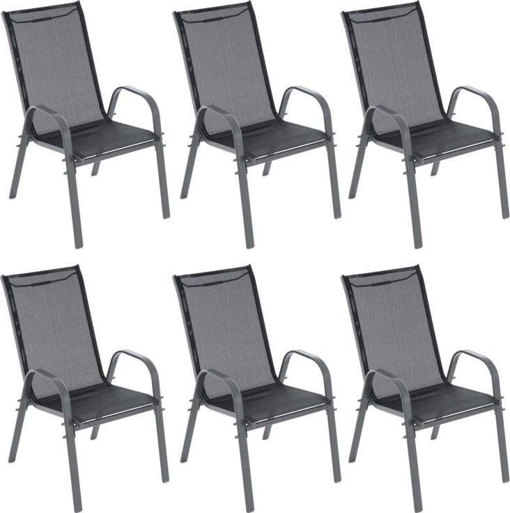 Maxxiva GARTHEN Krzesła ogrodowe sztaplowane, czarne / ciemnoszare