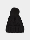 Czapki damskie - 4F Czapka zimowa damska - czarna S - miniaturka - grafika 1