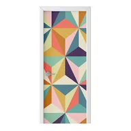 Naklejki na ścianę - Naklejka na drzwi HOMEPRINT Kolorowe trójkąty 95x205 cm - miniaturka - grafika 1