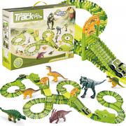Zabawki konstrukcyjne - Tor wyścigowy park dinozaurów zestaw 320 elementów zabawka dla dzieci - miniaturka - grafika 1