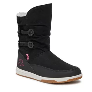 Buty dla dziewczynek - Śniegowce Kappa 260513K Black/Pink 1122 - grafika 1