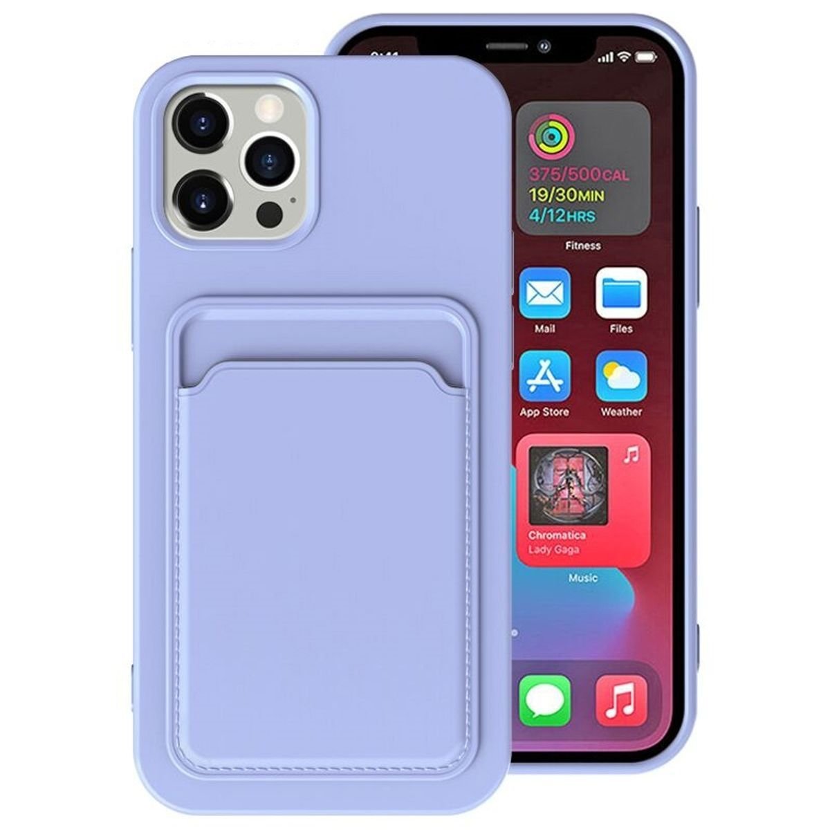 König Design Etui kompatybilne z Apple iPhone 12 Pro Plastikowe miękkie etui na telefon - Etui na telefon komórkowy Jasnofioletowy