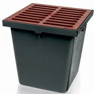 Rynny i akcesoria - Studzienka 300 x 300 krata PVC A15 brąz 29,6 x 29,6 x 30 cm MAXPOL - miniaturka - grafika 1