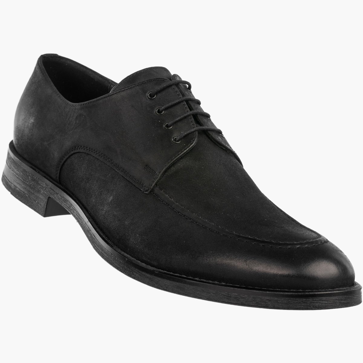 Półbuty Wizytowe Męskie Skórzane Buty Klasyczne Czarne TRIO PL Czarny 45