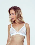 Biustonosze - Biustonosz damski koronkowy na cienkich ramiączkach Hariet Eldar biały  70B - miniaturka - grafika 1
