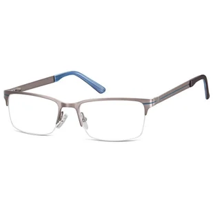 Męskie żyłkowe oprawki korekcyjne okulary zerówki 646E srebrne - Okulary korekcyjne, oprawki, szkła - miniaturka - grafika 1
