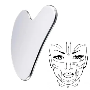 Płytka Do Masażu Gua Sha Metalowa Stal Chirurgiczna Masażer Do Twarzy Nietłukący - Pozostałe urządzenia kosmetyczne - miniaturka - grafika 1