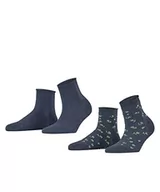 Skarpetki damskie - ESPRIT Damskie skarpety mini Flower z bawełny organicznej, 2 pary skarpetek, bawełna organiczna, oddychająca, kolorowe cienkie kwiaty, 2 pary skarpetek, niebieskie (Light Denim 660), 35-38 (2 sztuki) - miniaturka - grafika 1