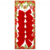 Bombki - Kokardki na choinkę 6 szt. brokatowe ozdoby świąteczne zawieszki czerwone - miniaturka - grafika 1