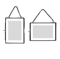 Ramki na zdjęcia - Hubsch Ramka na zdjęcia czarna na łańcuszku 2 szt. 408027 - miniaturka - grafika 1