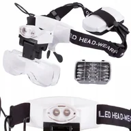 Mikroskopy i lupy - Lupa Okulary Zegarmistrzowskie Naprawa 2 Led 6X - miniaturka - grafika 1