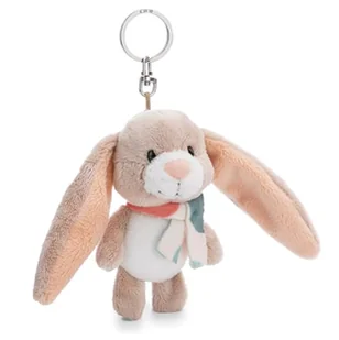 Breloczek Królik Fjella 10cm beżowy - Pluszowy towarzysz przytulanka zwierzęca z kółkiem na klucze do smyczy, torby albo plecaka - Plecaki - miniaturka - grafika 1