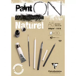 Clairefontaine Blok Paint on natural A5/30K 250g - Szkolne artykuły papiernicze - miniaturka - grafika 3