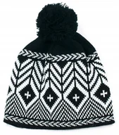 Czapki damskie - Szaleo czapka GRAFICZNA na zimę pompon cz14310-3 - miniaturka - grafika 1