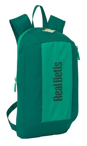 Safta REAL BETIS BALOMPIÉ - Mini plecak do codziennego użytku, idealny dla dzieci w różnym wieku, wygodny i wszechstronny, jakość i wytrzymałość, 22 x 10 x 39 cm, Woda zielona, M, Casual
