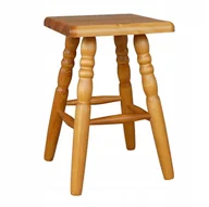 Taborety i hokery - Taboret Kuchenny Stołek Toczony Kwadrat olcha - miniaturka - grafika 1