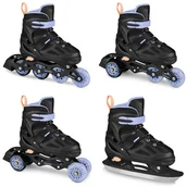 Rolki - Łyżworolki SPOKEY Quattro 4w1 ( 38-41) Czarno-fioletowy - miniaturka - grafika 1