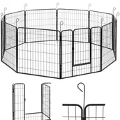 Akcesoria do hodowli zwierząt - Wiesenfield Kojec dla psa - z drzwiami - 10 segmentów modułowych - do wnętrz i na zewnątrz WIE-DP-100 - miniaturka - grafika 1