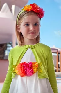 Swetry dla dziewczynek - Mayoral kardigan dziecięcy kolor zielony lekki - grafika 1