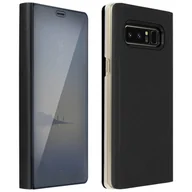 Etui i futerały do telefonów - Etui z klapką, lustrzane etui do Samsunga Galaxy Note 8, stojące etui – czarne - miniaturka - grafika 1