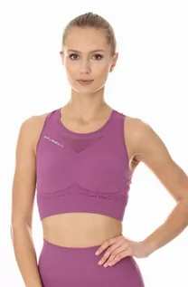 Koszulki sportowe damskie - Top sportowy damski Brubeck Gym Crop Top CR10210 wrzosowy - grafika 1