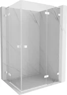 Kabiny prysznicowe - Mexen Lunar L Duo kabina prysznicowa uchylna prawa 75 x 70 cm, transparent, biała - 834L-075P-070L-20-00 - miniaturka - grafika 1