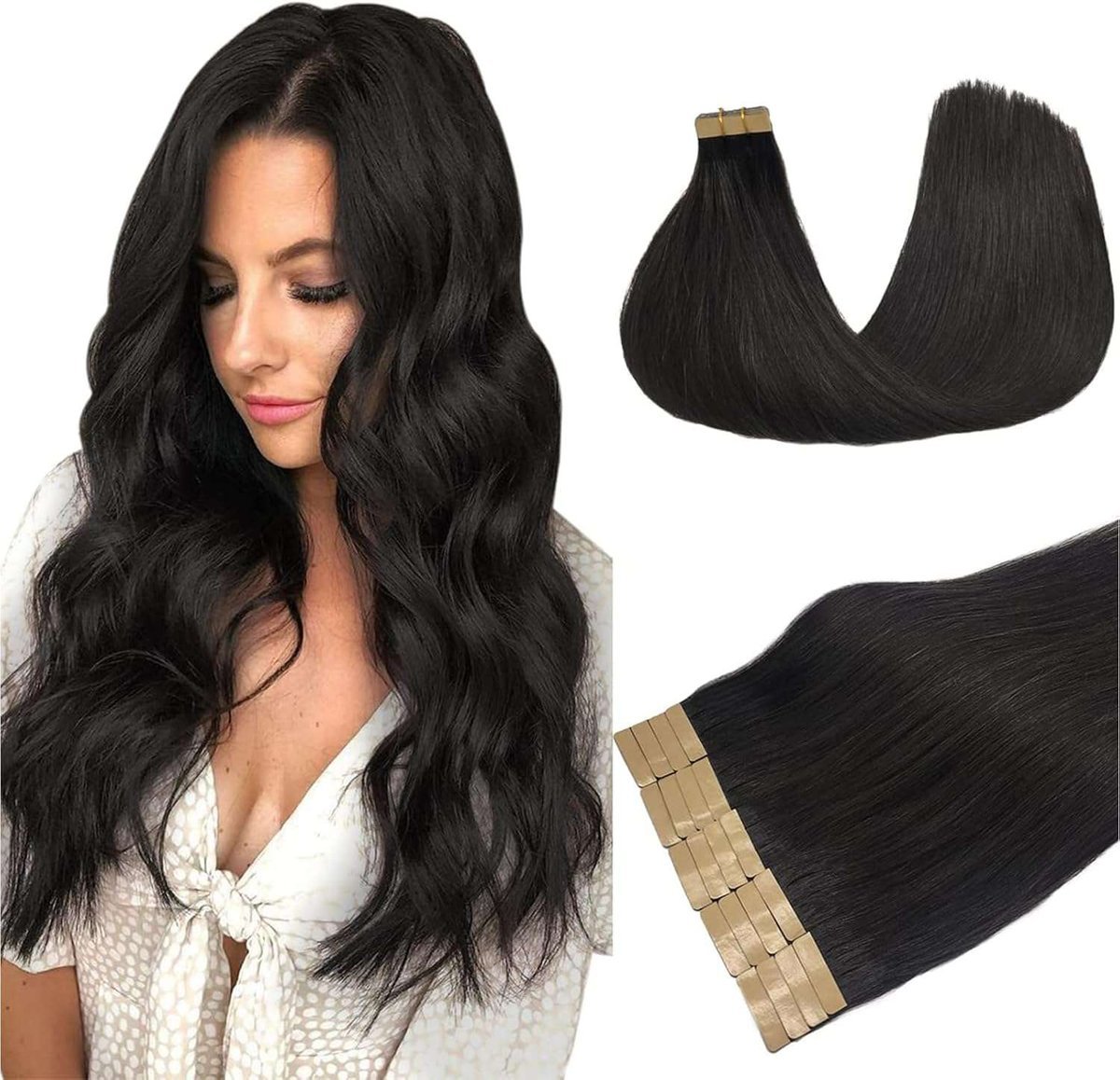 Proste przedłużki do włosów DOORES czarne 55 cm 20 sztuk