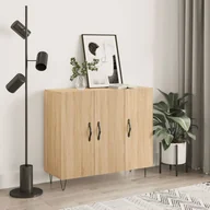 Komody - vidaXL Szafka, dąb sonoma, 90x34x80 cm, materiał drewnopochodny - miniaturka - grafika 1