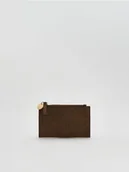 Portfele - Reserved - Portfel na zamek - ciemnobrązowy - miniaturka - grafika 1
