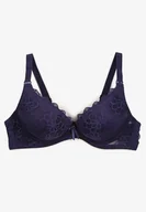 Biustonosze - Granatowy Koronkowy Biustonosz Typu Push-Up Chrisalia - Renee - miniaturka - grafika 1