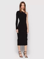 Sukienki - Victoria Victoria Beckham Sukienka koktajlowa One Shoulder 1222KDR003593A Czarny Slim Fit - miniaturka - grafika 1