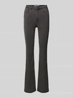 Spodnie damskie - Jeansy o kroju slim fit z poszerzaną nogawką i 5 kieszeniami model ‘SALLIE’ - miniaturka - grafika 1